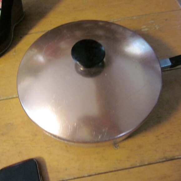 vtg Princess 2 pc 11 in waterless frypan chicken frypan 3 in deep copper lid - Picture 1 of 3